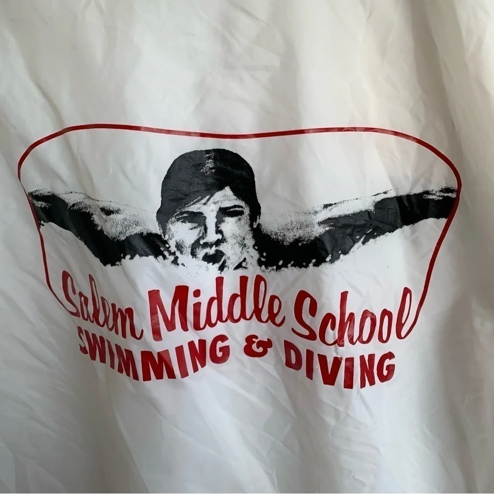 Vintage 80s Salem Middle School Swimming & Diving Hall of Fame Jacket